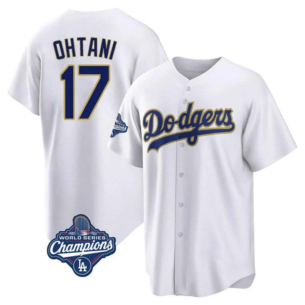LA.Dodgers #17 Shohei Ohtani Player Gold White World Series Meet 2026 Collection Stadium Game Hdoa Stitched Jerseys