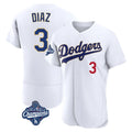LA.Dodgers #3 Edwin D¨ªaz Player Gold White World Series Meet 2026 Collection Stadium Limited Elite Hdoa Stitched Jerseys
