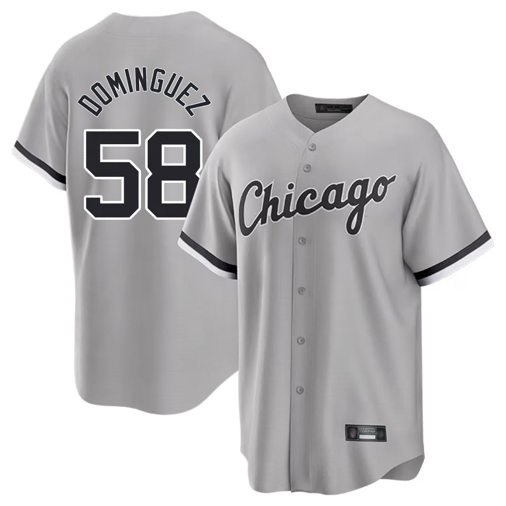 C.White Sox #58 Seranthony Dom¨ªnguez Player Gray Home Game Hdoa Stitched Jerseys