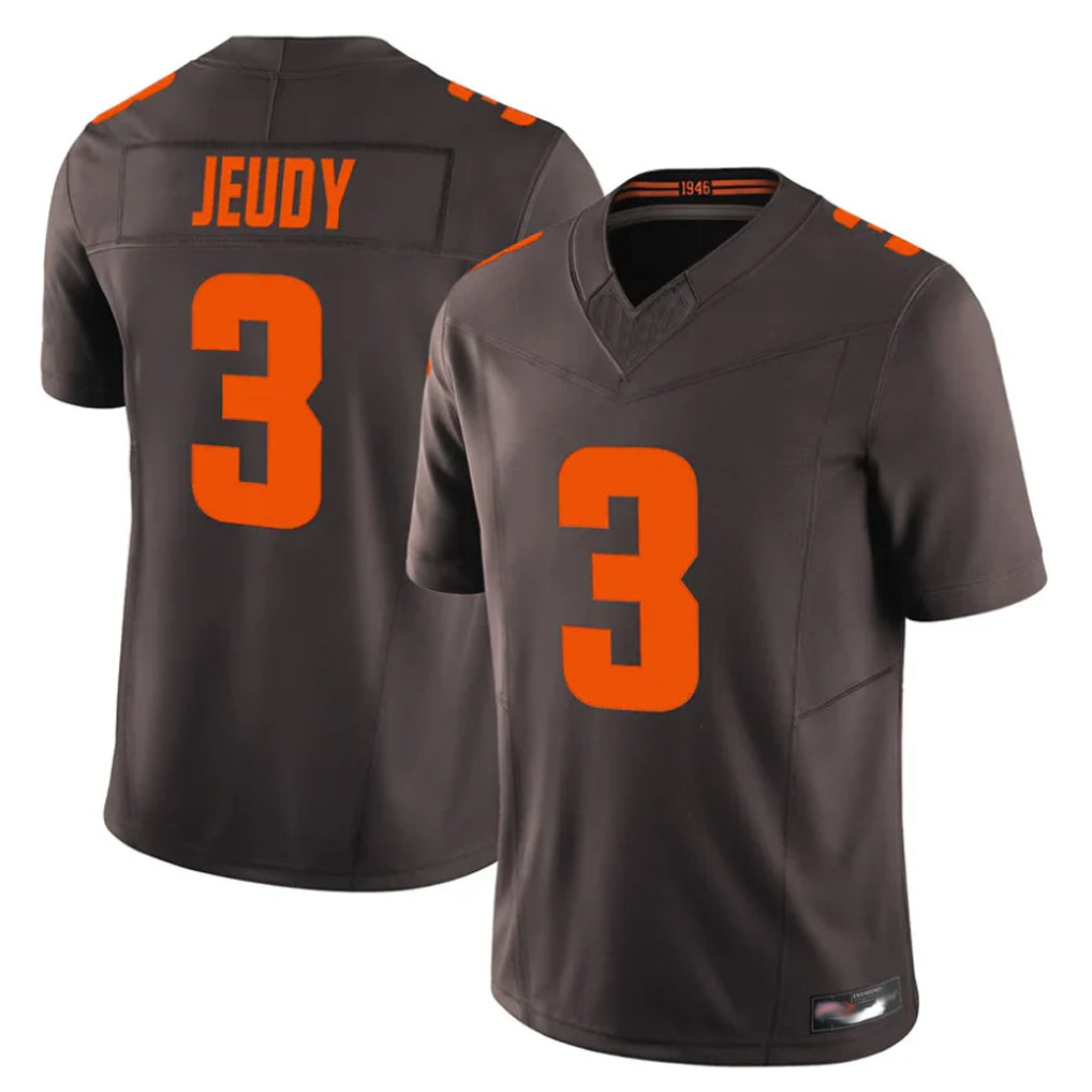 C.Browns #3 Jerry Jeudy Player Brown Limited Vapor F.U.S.E. Alternate Game Hdoa Stitched Jerseys