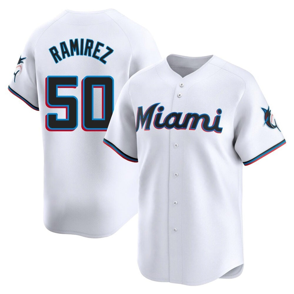 M.Marlins #50 Agustin Ramirez Player White  Home Limited Hdoa Stitched Jerseys
