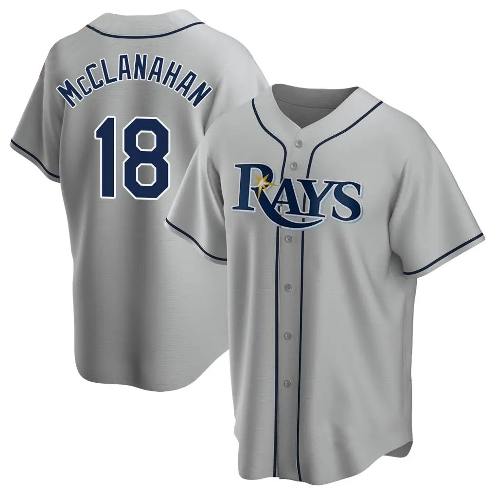 T.Bay Rays #18 Shane McClanahan Player Gray Home Game Hdoa Stitched Jerseys