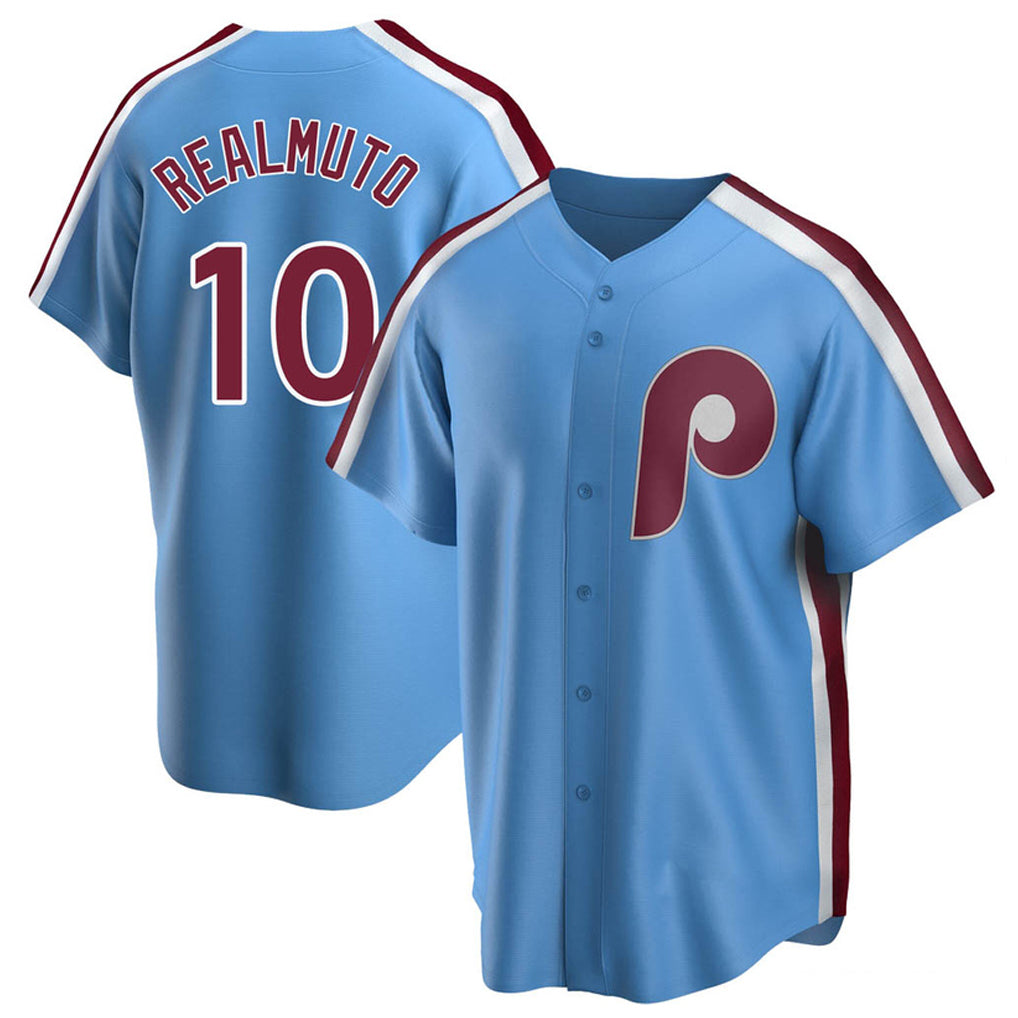 P.Phillies #10 J.T. Realmuto Player Light Blue Replica Game Hdoa Stitched Jerseys