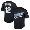 T.Bay Rays #12 Wade Boggs Player Black Mitchell & Ness Cooperstown Collection Mesh Batting Practice Hdoa Stitched Jerseys