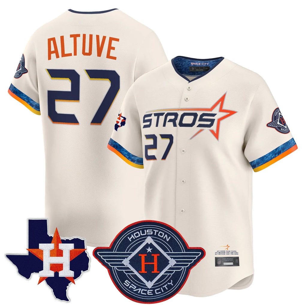H.Astros #27 Jose Altuve Player Cream City Connect Texas Patch Vapor Premier Limited Home Hdoa Stitched Jerseys