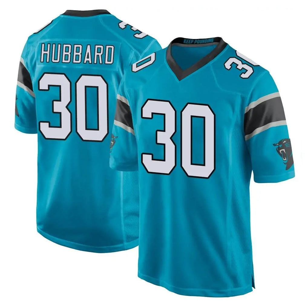 C.Panthers #30 Chuba Hubbard Player Blue Game Hdoa Stitched Jerseys