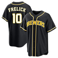 M.Brewers #10 Sal Frelick Player Black Fashion Out Home Game Hdoa Stitched Jerseys