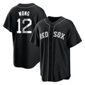 B.Red Sox #12 Connor Wong Player Black Home Game Hdoa Stitched Jerseys