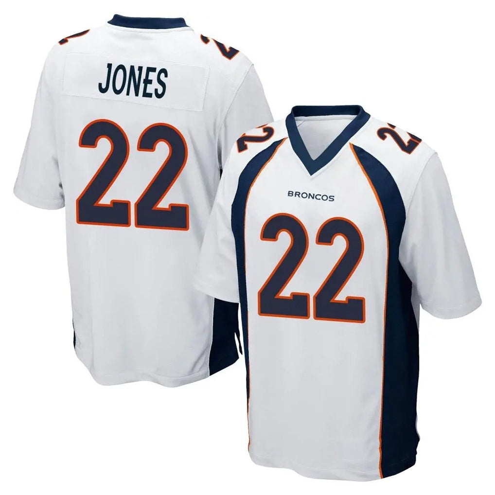 D.Broncos #22 Brandon Jones Player White Game Hdoa Stitched Jerseys