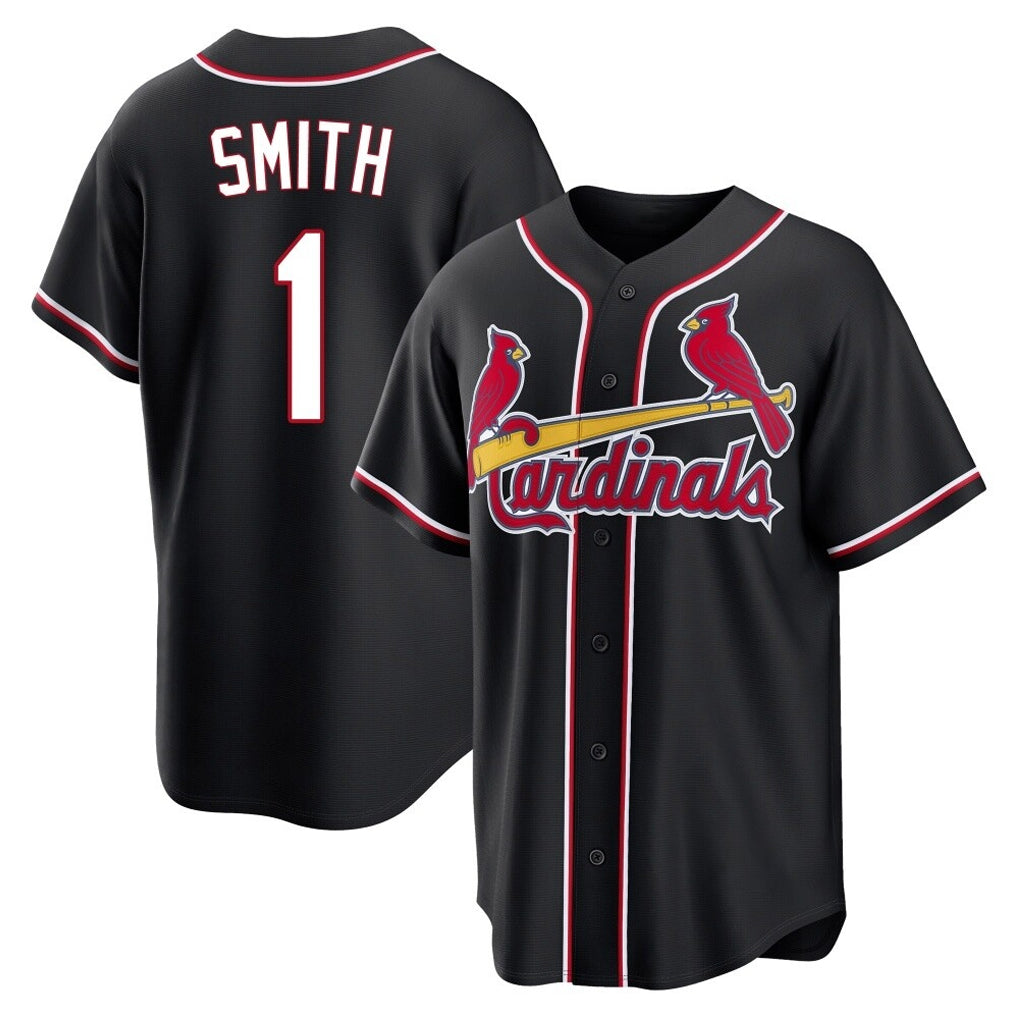 St. Louis Cardinals #1 Ozzie Smith Player Black Carbon Fashio Game Hdoa Stitched Jerseys
