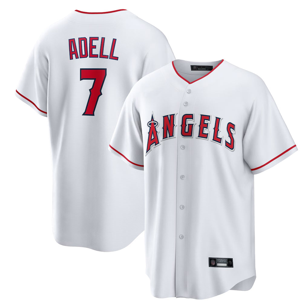 LA.Angels #7 Jo Adell Player White Home Game Hdoa Stitched Jerseys