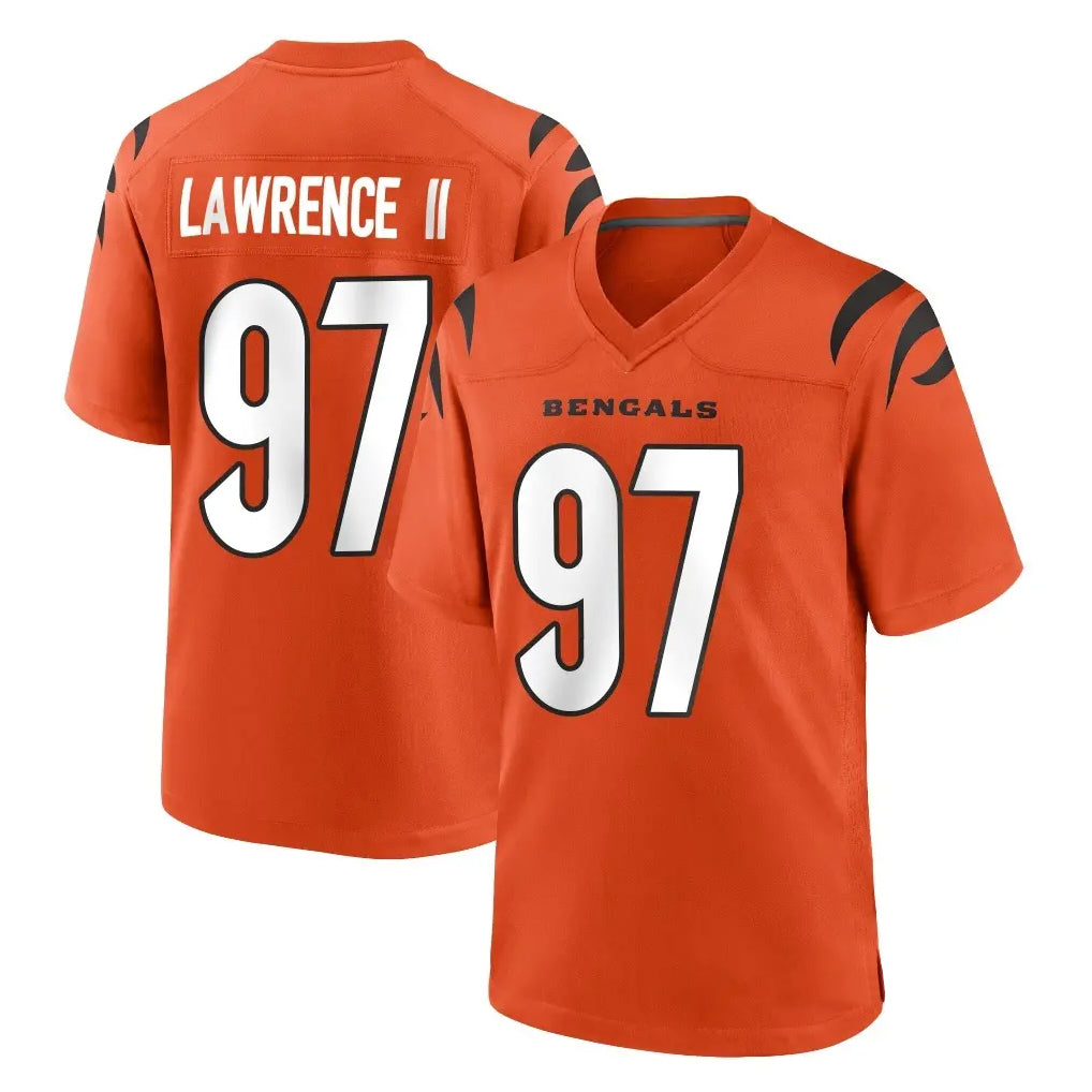 C.Bengals #97 Dexter Lawrence II Player Orange Home Game Hdoa Stitched Jerseys