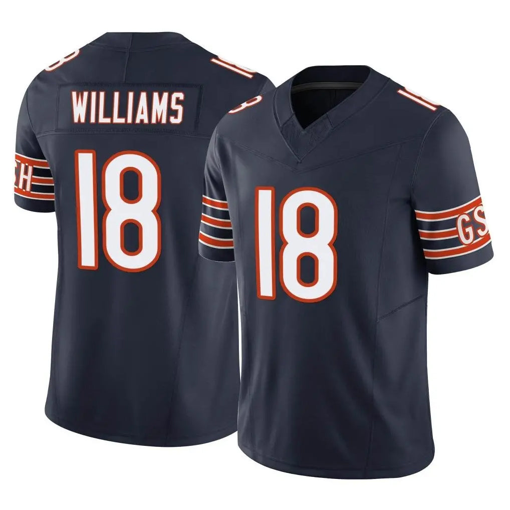 C.Bears #18 Caleb Williams Player Navy Vapor F.U.S.E. Limited Home Game Hdoa Stitched Jerseys
