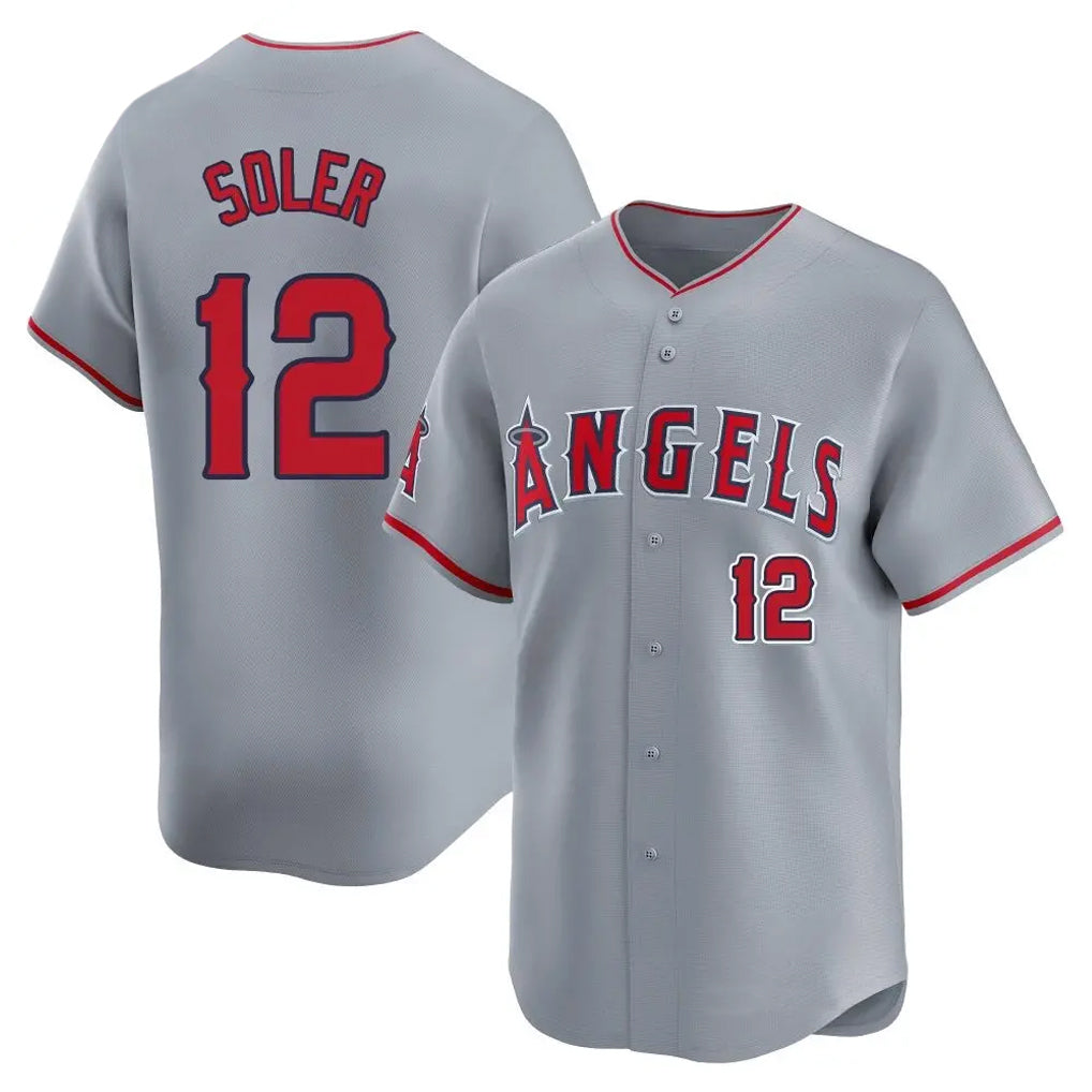 LA.Angels #12 Jorge Soler Player Gray Home Limited Hdoa Stitched Jerseys