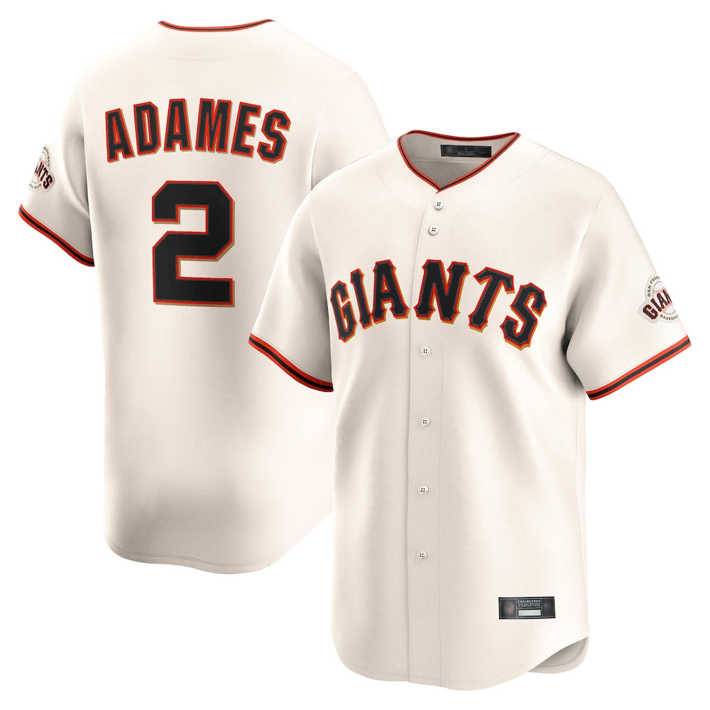SF.Giants #2 Willy Adames Player Cream Home Limited Hdoa Stitched Jerseys