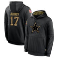 D.Cowboys #17 Brandon Aubrey Player Black Salute to Service Pullover Hoodies Limited Hdoa Stitched Jerseys