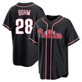 P.Phillies #28 Alec Bohm Player Black Fashion Out Home Game Hdoa Stitched Jerseys
