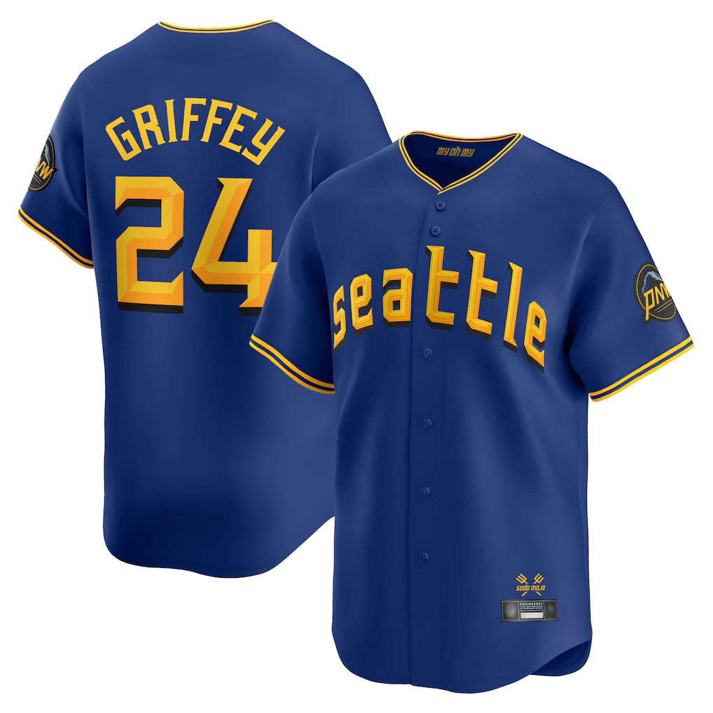 S.Mariners #24 Ken Griffey Jr Player Royal City Connect Home Limited Hdoa Stitched Jerseys