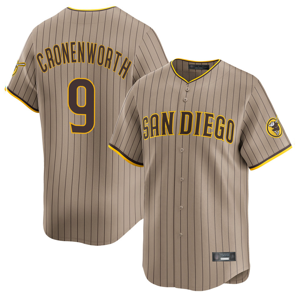 S.Diego Padres #9 Jake Cronenworth Player Khaki Home Limited Hdoa Stitched Jerseys
