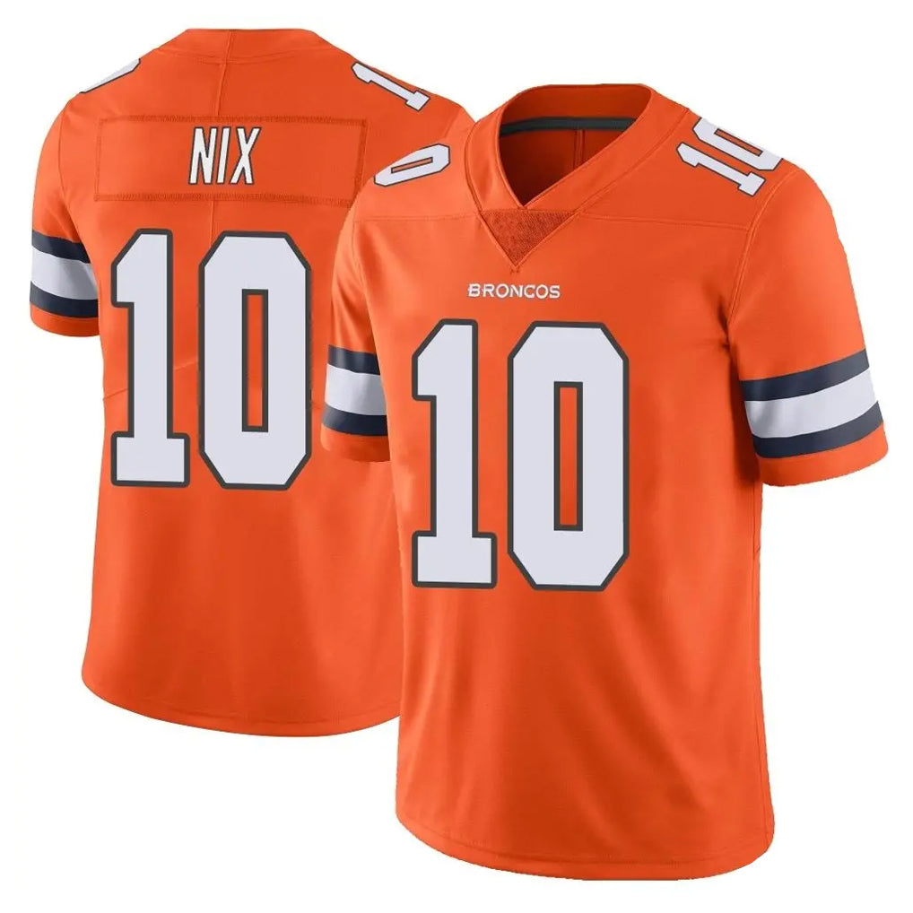 D.Broncos #10 Bo Nix Player Orange Vapor Untouchable Limited Home Game Hdoa Stitched Jerseys