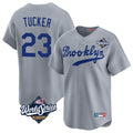 LA.Dodgers #23 Kyle Tucker Player Gray World Series Game Limited Home Hdoa Stitched Jerseys