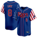 T.Bay Rays #8 Brandon Lowe Player Royal 2025 Independence Day Vapor Premier Limited Hdoa Stitched Jerseys