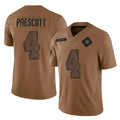 D.Cowboys #4 Dak Prescott Player Brown Salute to Service Limited Home Game Hdoa Stitched Jerseys