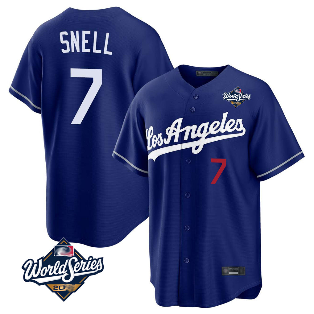 LA.Dodgers #7 Blake Snell Player Royal Game World Series Home Hdoa Stitched Jerseys