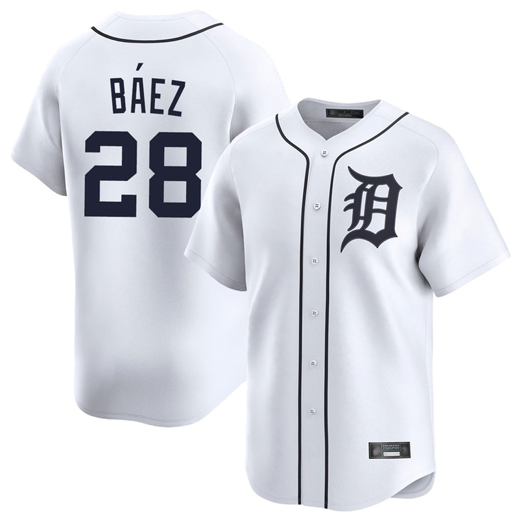 D.Tigers #28 Javier B¨¢ez Player White Home Limited Hdoa Stitched Jerseys