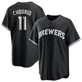 M.Brewers #11 Jackson Chourio Player Black Game Home Hdoa Stitched Jerseys
