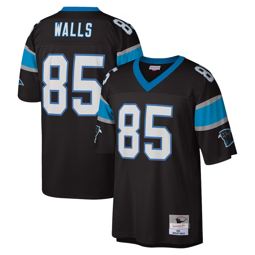 C.Panthers #85 Wesley Walls Player Black Mitchell & Ness Legacy Replica Hdoa Stitched Jerseys