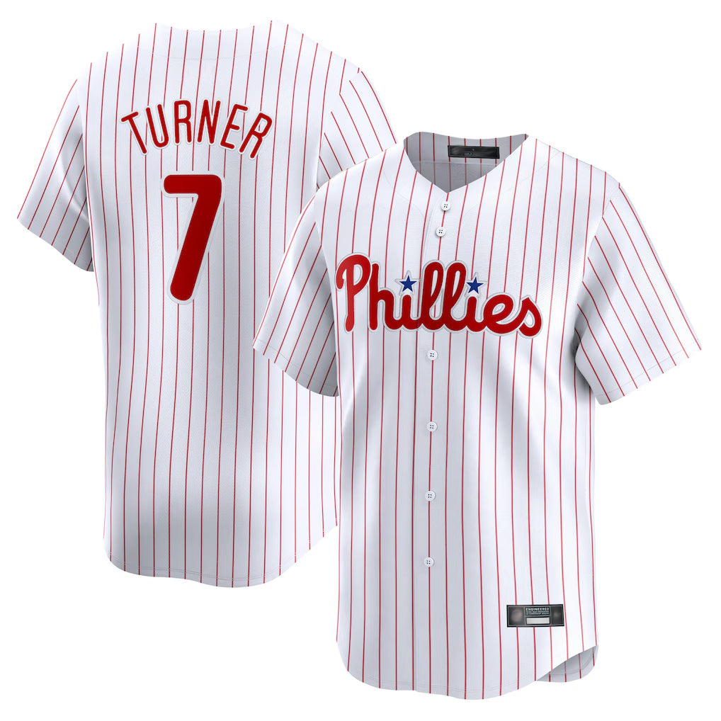 P.Phillies #7 Trea Turner Player White Home Limited Hdoa Stitched Jerseys