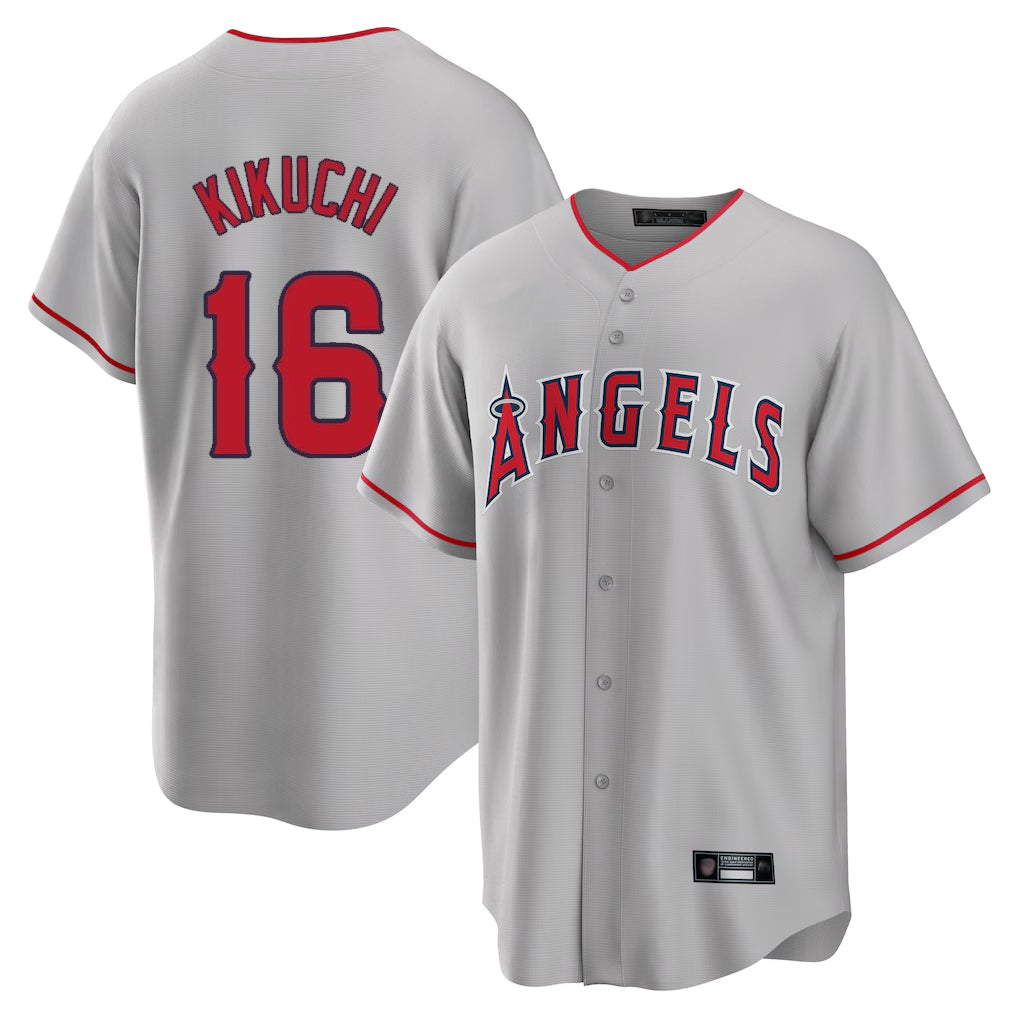 LA.Angels #16 Yusei Kikuchi Player Gray Home Game Hdoa Stitched Jerseys