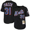 NY.Mets #31 Mike Piazza Player Black Mitchell & Ness Cooperstown Collection Home Limited Hdoa Stitched Jerseys