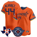 H.Astros #44 Yordan Alvarez Player Orange City Connect Texas Patch Vapor Premier Limited Home Hdoa Stitched Jerseys