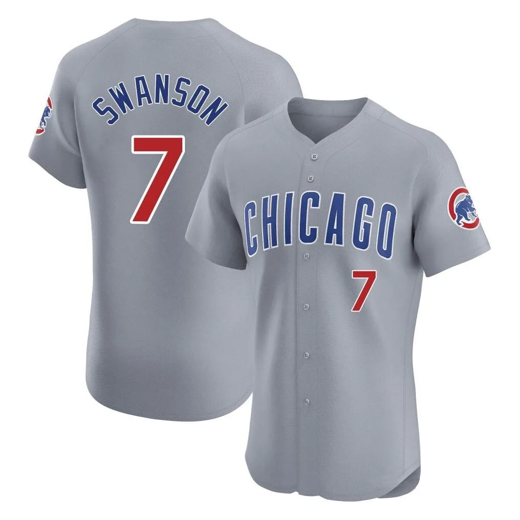 C.Cubs #7 Dansby Swanson Player Gray Road Limited Elite Home Hdoa Stitched Jerseys