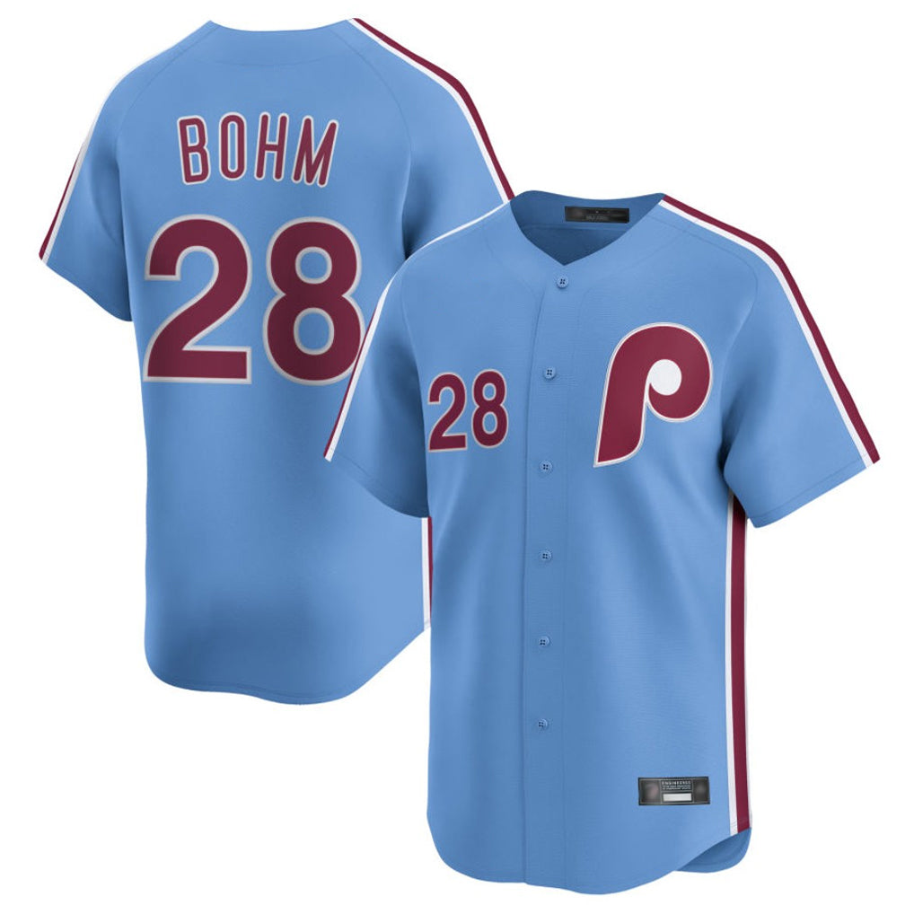 P.Phillies #28 Alec Bohm Player Light Blue Home Limited Hdoa Stitched Jerseys
