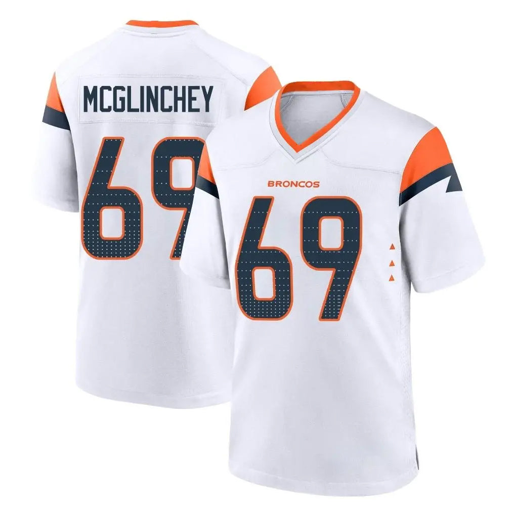 D.Broncos #69 Mike McGlinchey Player White Home Game Hdoa Stitched Jerseys