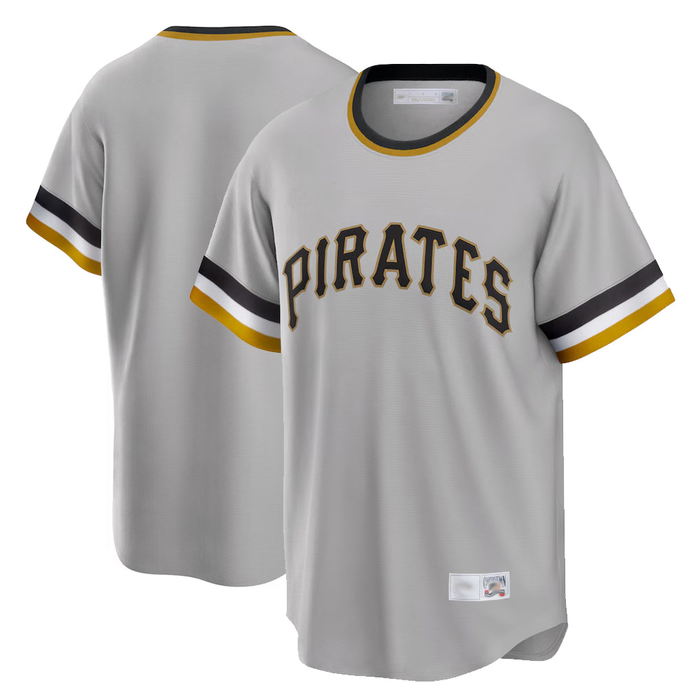 P.Pirates ## Pirates Blank Player Gray Throwback Cooperstown Collection Limited T-shirt Hdoa Stitched Jerseys