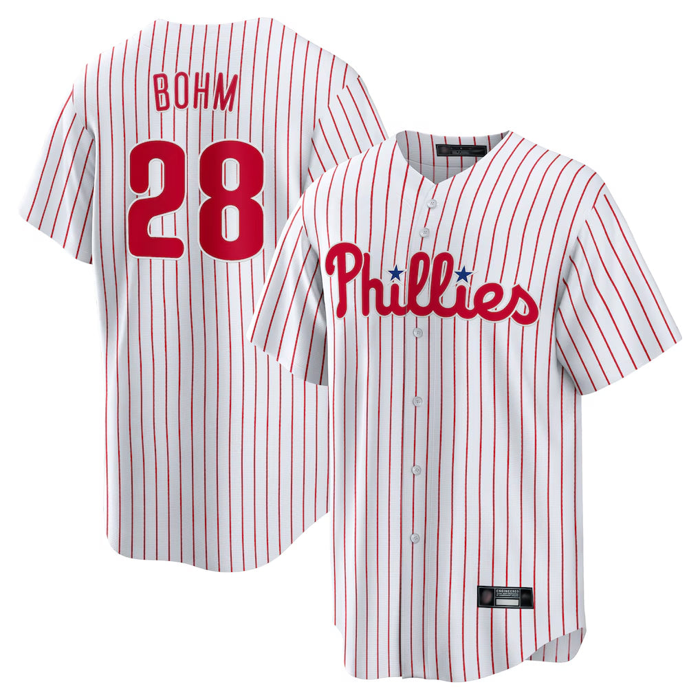 P.Phillies #28 Alec Bohm Player White Home Game Hdoa Stitched Jerseys