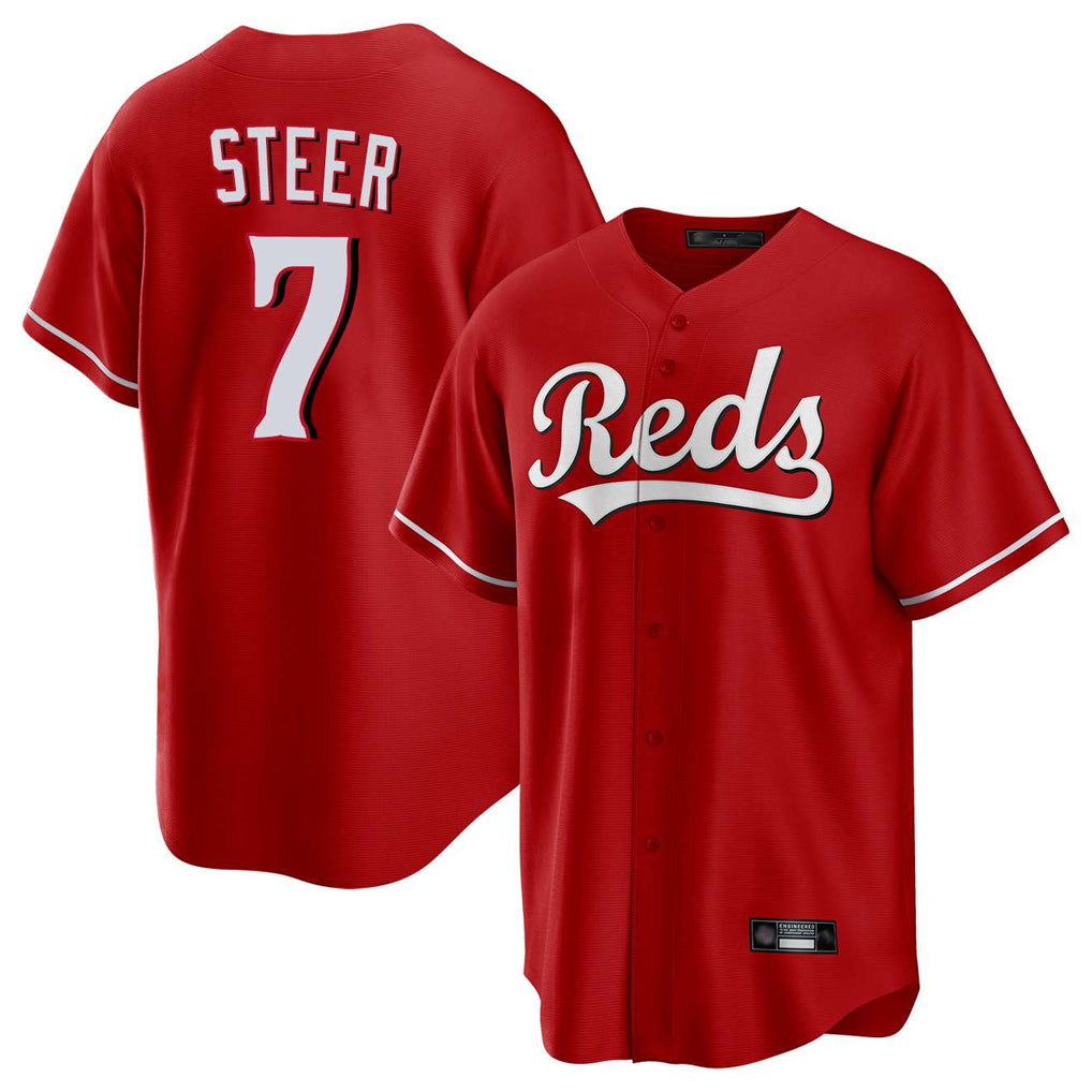 C.Reds #7 Spencer Steer Player Red Home Game Hdoa Stitched Jerseys