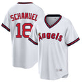 LA.Angels #18 Nolan Schanuel Player White T-shirt Home Game Hdoa Stitched Jerseys