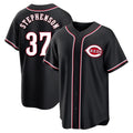 C.Reds #37 Tyler Stephenson Player Black Fashion Out Home Game Hdoa Stitched Jerseys