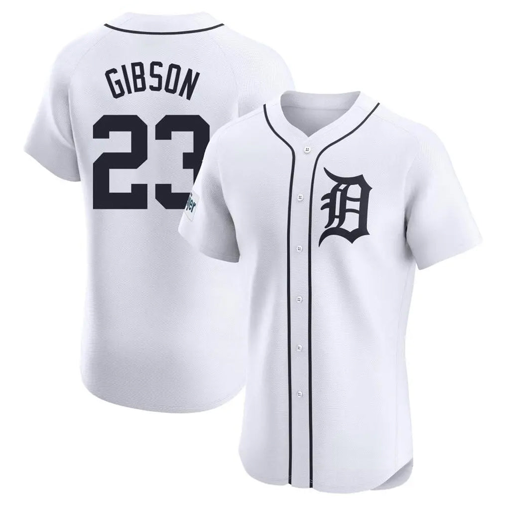 D.Tigers #23 Kirk Gibson Player White Limited Elite Home Hdoa Stitched Jerseys