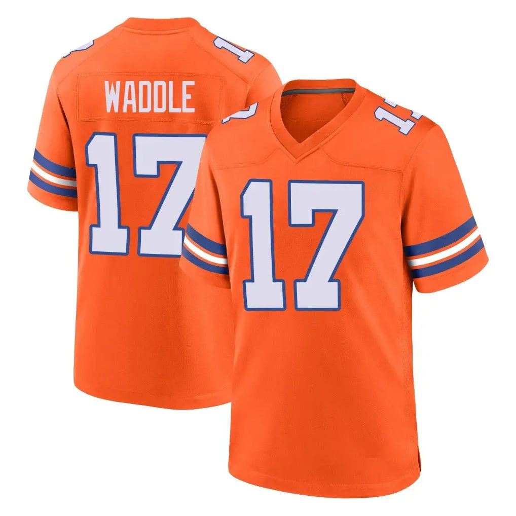 D.Broncos #17 Jaylen Waddle Player Orange Alternate Collection Throwback Game Hdoa Stitched Jerseys