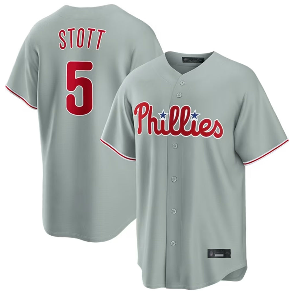 P.Phillies #5 Bryson Stott Player Gray Home Game Hdoa Stitched Jerseys
