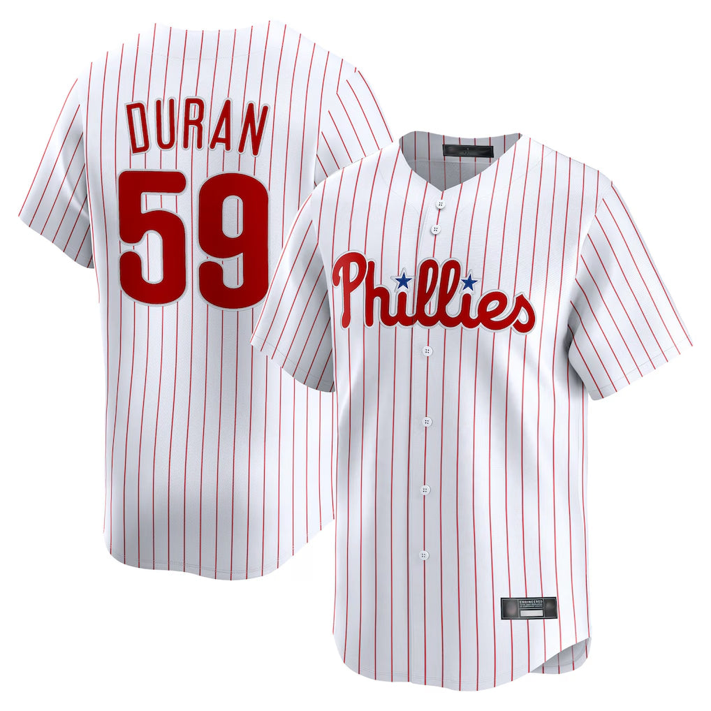 P.Phillies #59 Jhoan Duran Player White Home Limited Hdoa Stitched Jerseys