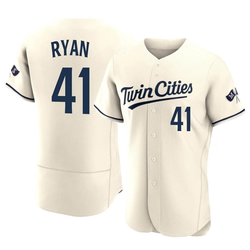 M.Twins #41 Joe Ryan Player Cream Home Limited Elite Hdoa Stitched Jerseys
