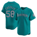 S.Mariners #58 Luis Castillo Player Teal Home Limited Hdoa Stitched Jerseys