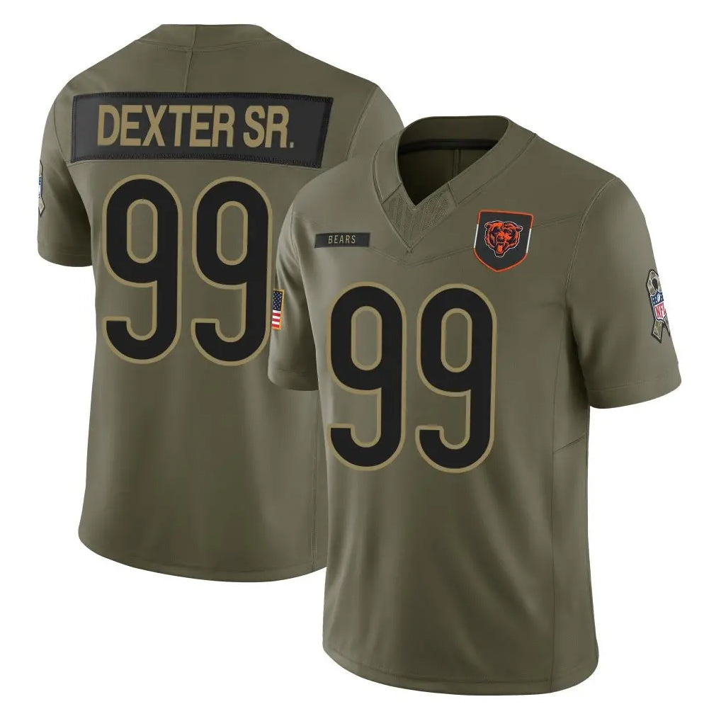 C.Bears #99 Gervon Dexter Sr. Player Olive Salute to Service Limited Home Game Hdoa Stitched Jerseys